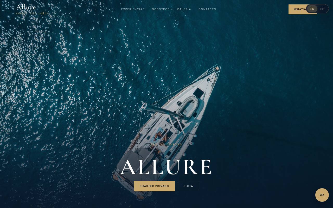 Allure Yachts website