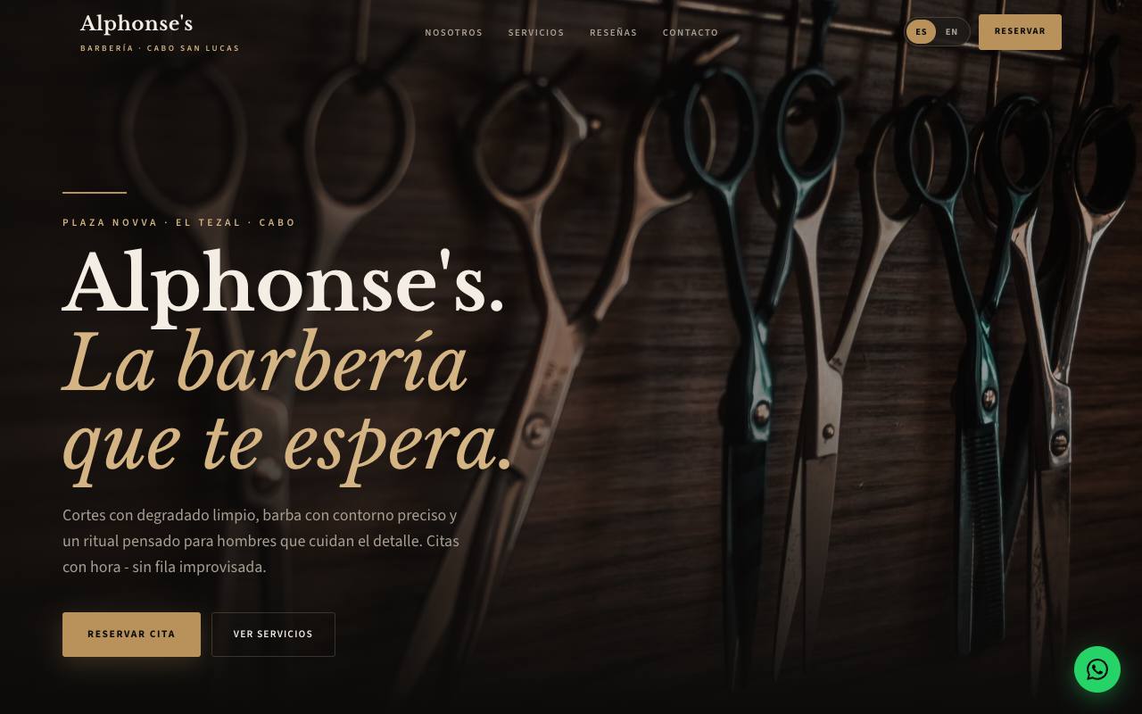 Alphonse's Barber Shop website